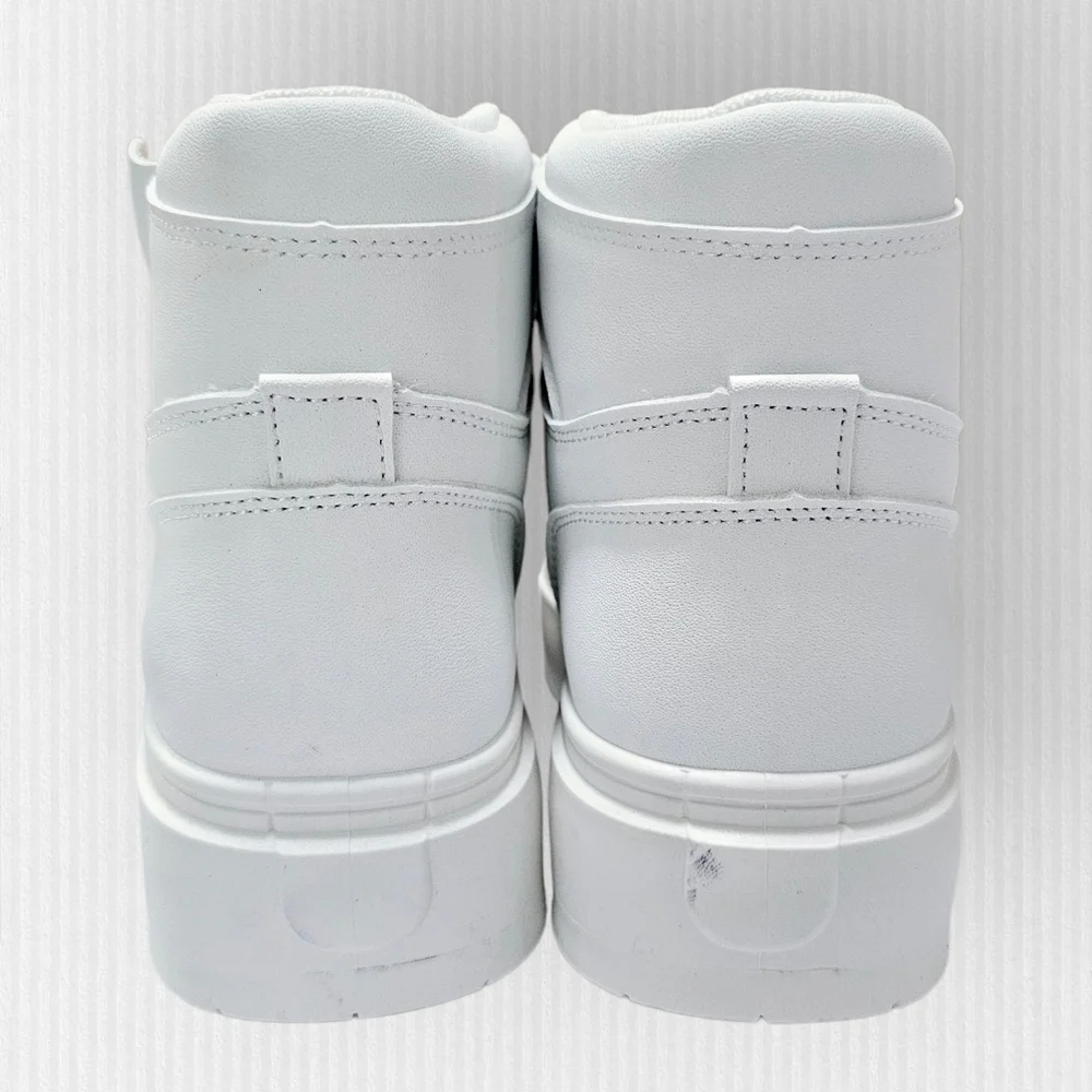 NWT PrettyLittleThing White Hi Top Lace Up Platform Sneakers‎